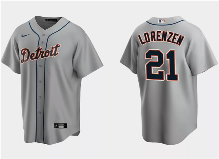 Men's Detroit Tigers #21 Michael Lorenzen Grey Cool Base Stitched Jersey