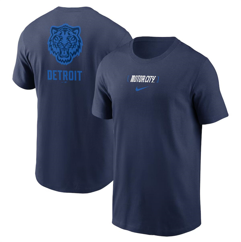 Men's Detroit Tigers Navy 2024 City Connect Large Logo T-Shirt