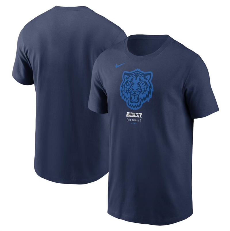Men's Detroit Tigers Navy 2024 City Connect Large Logo T-Shirt