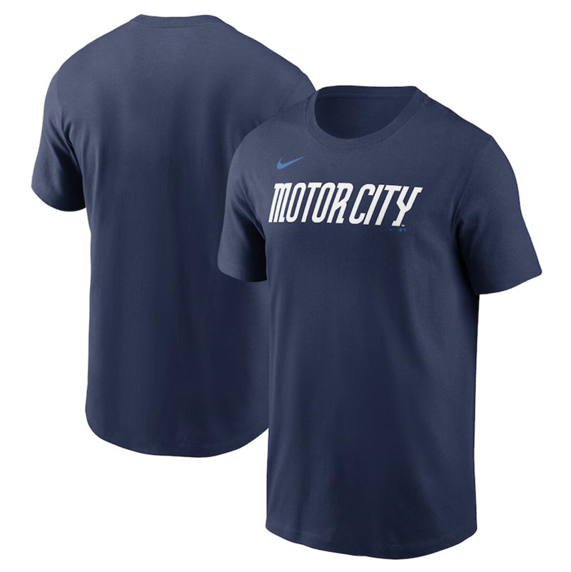 Men's Detroit Tigers Navy 2024 City Connect Wordmark T-Shirt