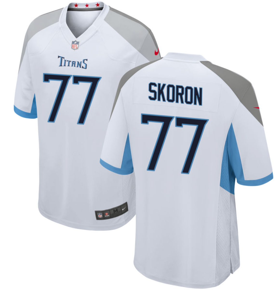 Men's Tennessee Titans #77 Peter Skoronski White 2023 Draft Stitched Game Jersey Men's Tennessee Titans #77 Peter Skoronski White 2023 Draft Stitched Game Jersey