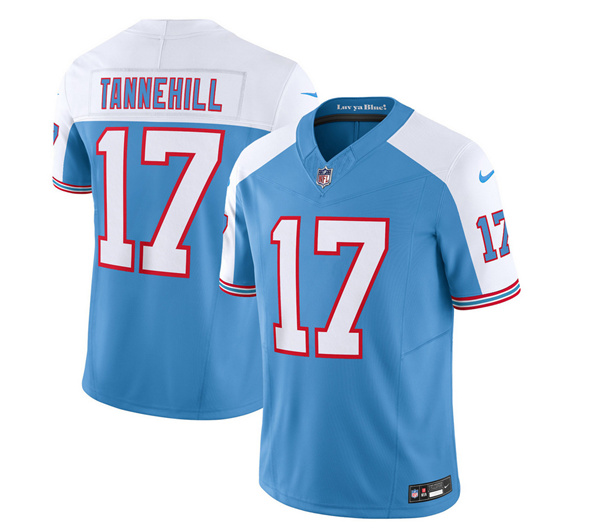 Men's Tennessee Titans #17 Ryan Tannehill Blue/White 2023 F.U.S.E. Vapor Limited Throwback Stitched Football Jersey Men's Tennessee Titans #17 Ryan Tannehill Blue/White 2023 F.U.S.E. Vapor Limited Throwback Stitched Football Jersey