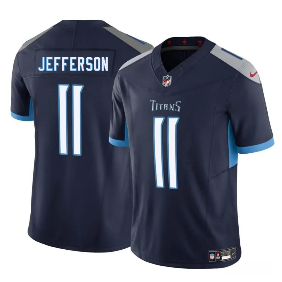 Men's Tennessee Titans #11 Van Jefferson Navy 2025 F.U.S.E. Vapor Limited Stitched Football Jersey