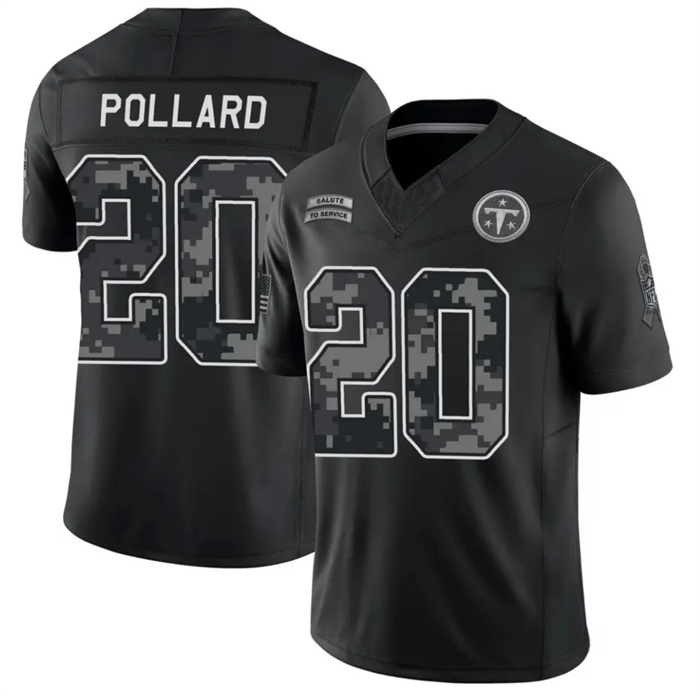 Men's Tennessee Titans #20 Tony Pollard Black F.U.S.E. 2026 Salute to Service Limited Stitched Football Jersey