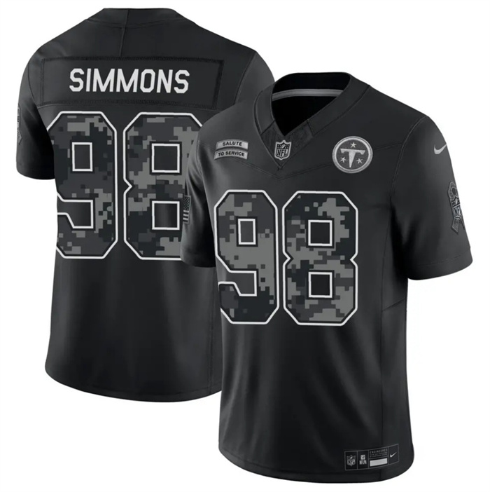 Men's Tennessee Titans #98 Jeffery Simmons Black F.U.S.E. 2026 Salute to Service Limited Stitched Football Jersey