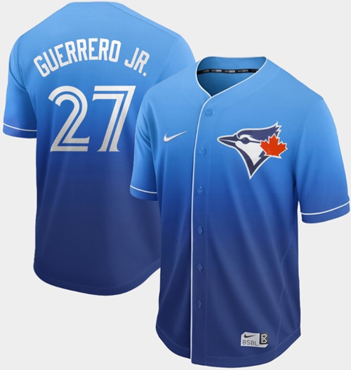 Nike Blue Jays #27 Vladimir Guerrero Jr. Royal Fade Authentic Stitched MLB Jersey