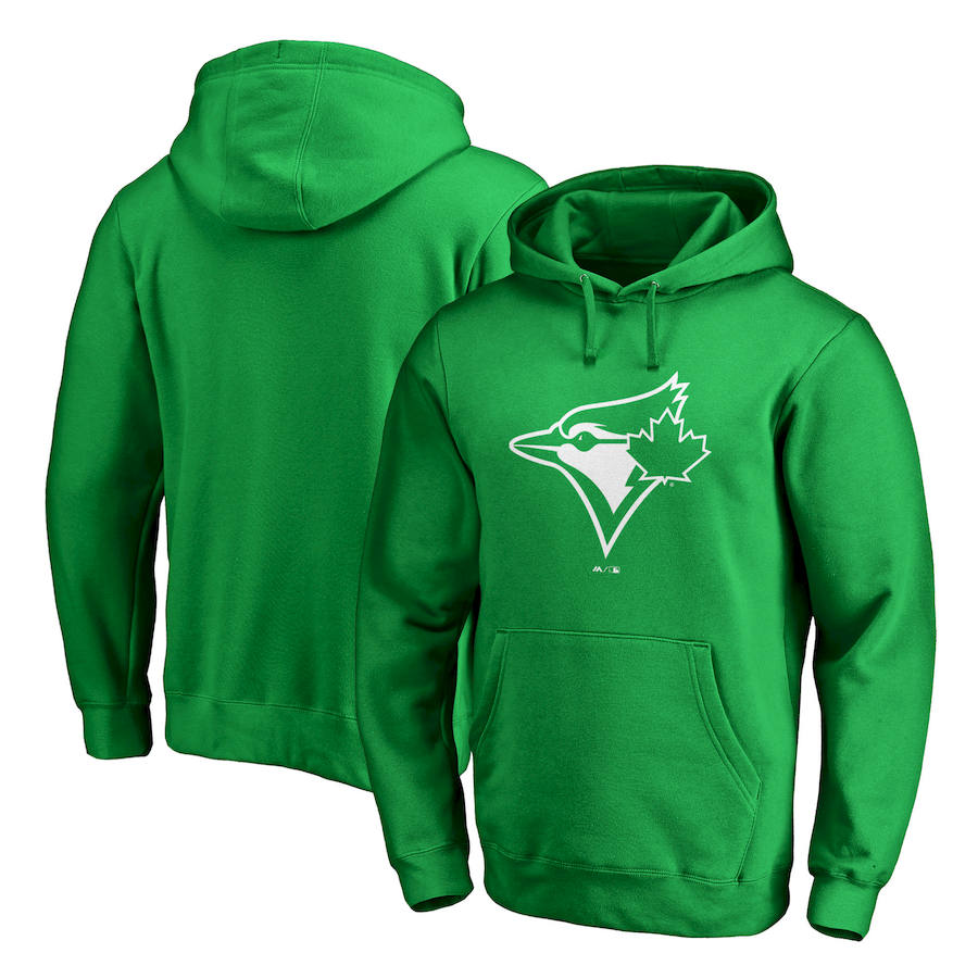 Toronto Blue Jays Majestic St. Patrick's Day White Logo Pullover Hoodie Kelly Green