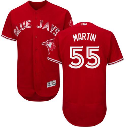 Blue Jays #55 Russell Martin Red Flexbase Authentic Collection Canada Day Stitched MLB Jersey Blue Jays #55 Russell Martin Red Flexbase Authentic Collection Canada Day Stitched MLB Jersey