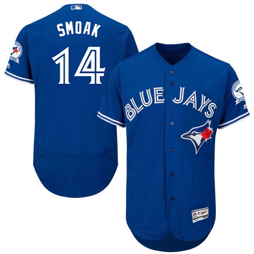 Blue Jays #14 Justin Smoak Blue Flexbase Authentic Collection Stitched MLB Jersey