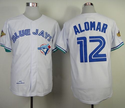 Mitchell And Ness 1993 Blue Jays #12 Roberto Alomar White Throwback Stitched MLB Jersey Mitchell And Ness 1993 Blue Jays #12 Roberto Alomar White Throwback Stitched MLB Jersey
