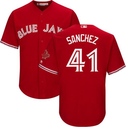 Blue Jays #41 Aaron Sanchez Red New Cool Base Canada Day Stitched MLB Jersey Blue Jays #41 Aaron Sanchez Red New Cool Base Canada Day Stitched MLB Jersey