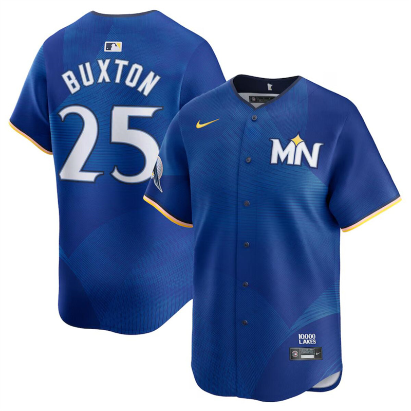 Men's Minnesota Twins #25 Byron Buxton Royal 2024 City Connect Limited Stitched Baseball Jersey