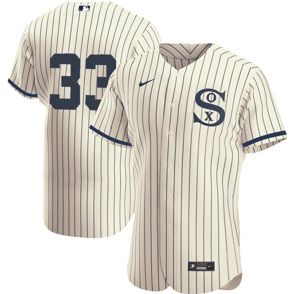 Men's Chicago White Sox #33 Lance Lynn 2021 Cream/Navy Field of Dreams Flex Base