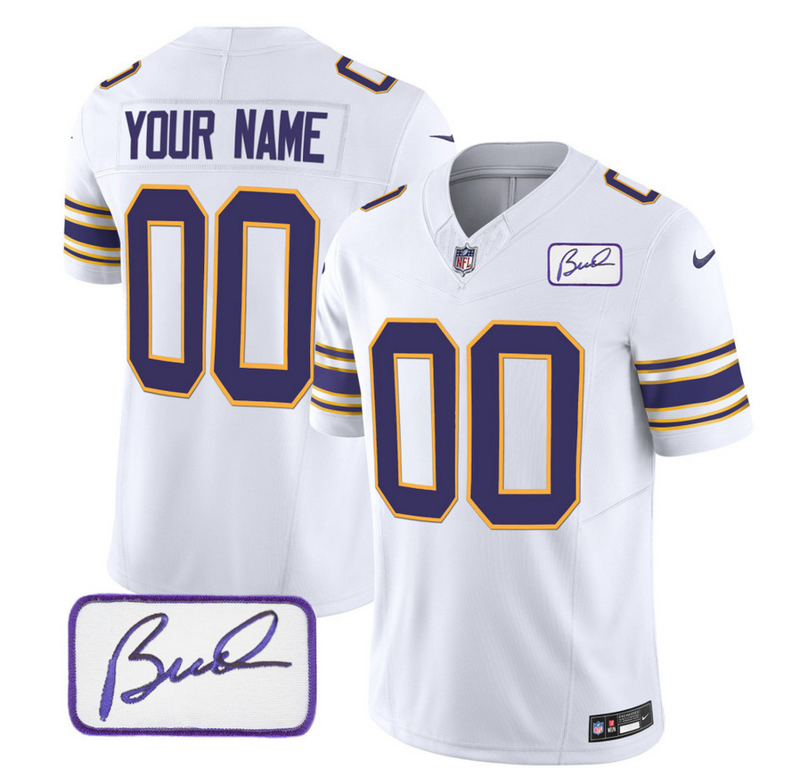 Women's Minnesota Vikings Active Player Custom White 2023 F.U.S.E. Bud Grant patch Limited Stitched Football Jersey