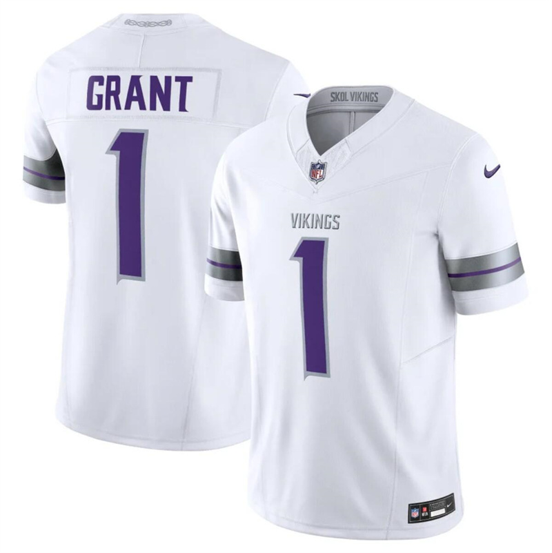 Men's Minnesota Vikings #1 Bud Grant White F.U.S.E. Winter Warrior Limited Stitched Jersey Men's Minnesota Vikings #1 Bud Grant White F.U.S.E. Winter Warrior Limited Stitched Jersey