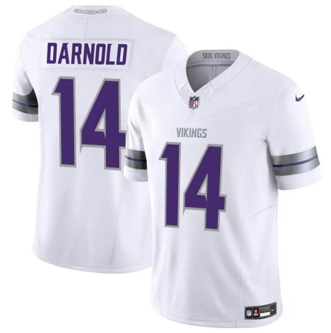 Men's Minnesota Vikings #14 Sam Darnold White 2024 F.U.S.E. Winter Warrior Limited Stitched Jersey Men's Minnesota Vikings #14 Sam Darnold White 2024 F.U.S.E. Winter Warrior Limited Stitched Jersey