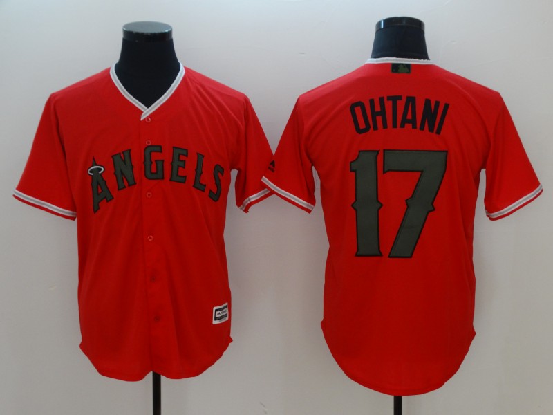 Men's MLB Los Angeles Angels #17 Shohei Ohtani Red 2018 Memorial Day Cool Base Stitched Jersey Men's MLB Los Angeles Angels #17 Shohei Ohtani Red 2018 Memorial Day Cool Base Stitched Jersey