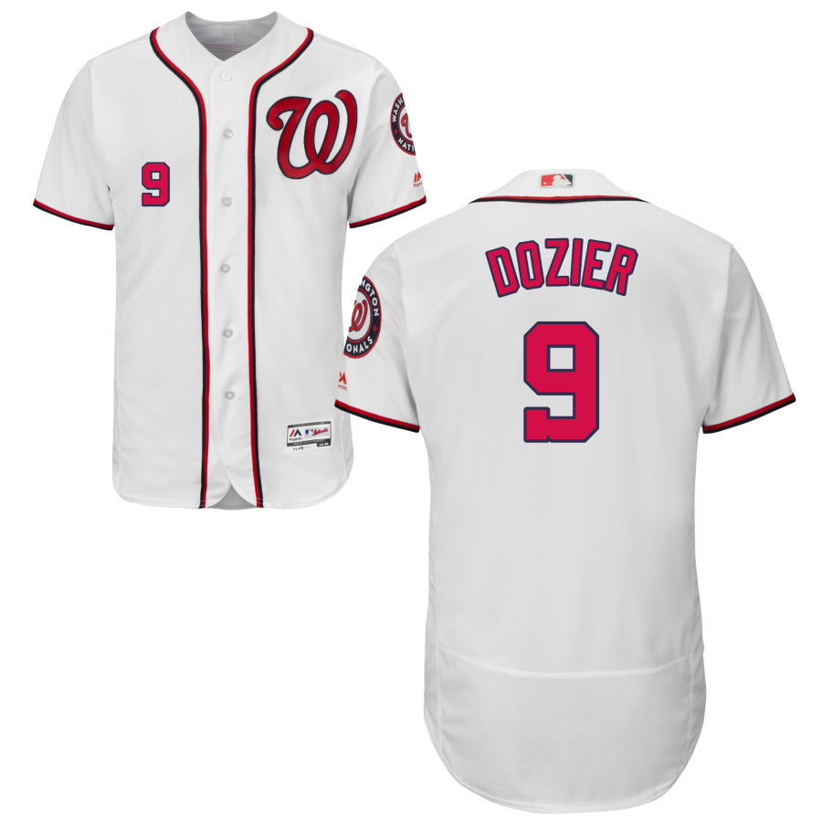 Washington Nationals #9 Brian Dozier Home Flex Base White Stitched MLB Jersey