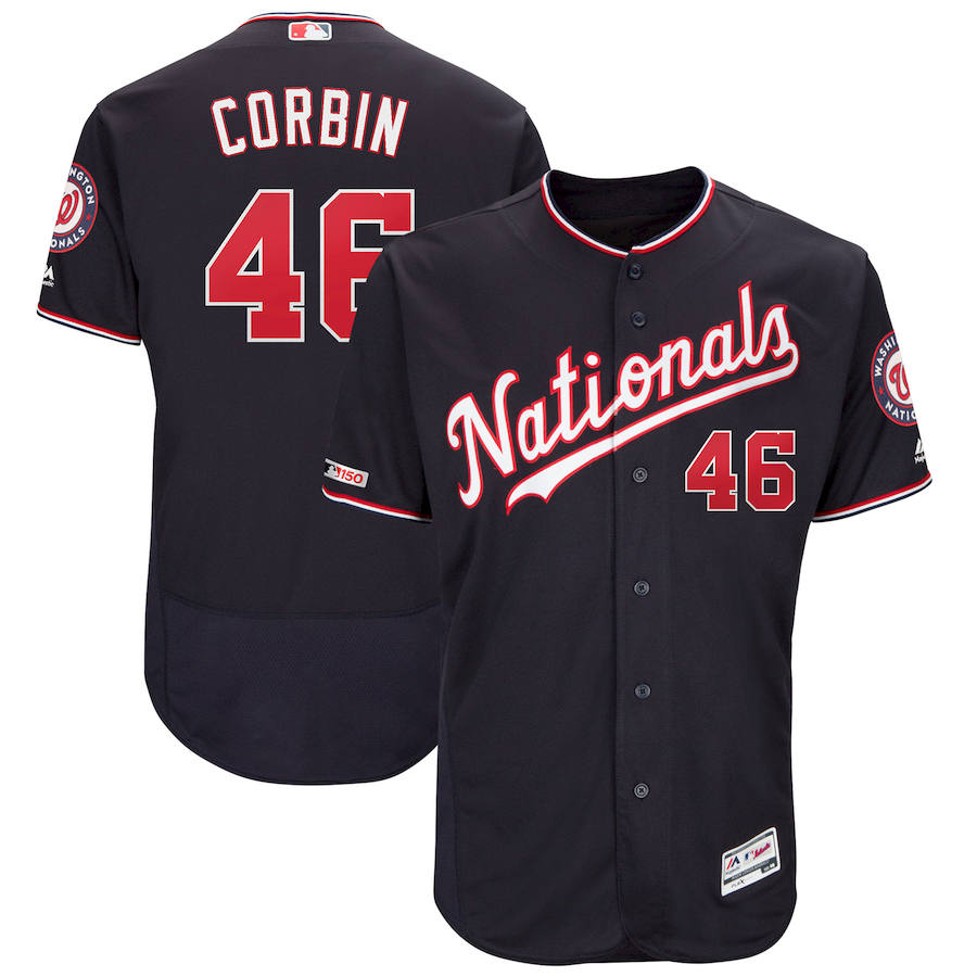 Washington Nationals #46 Patrick Corbin Majestic Alternate Authentic Collection Flex Base Player Jersey Navy
