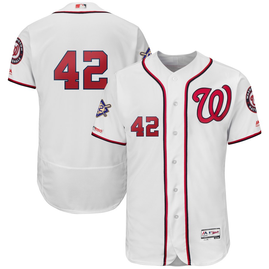 Washington Nationals #42 Majestic 2019 Jackie Robinson Day Flex Base Jersey White