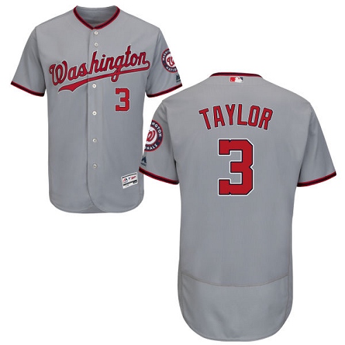 Nationals #3 Michael Taylor Grey Flexbase Authentic Collection Stitched MLB Jersey