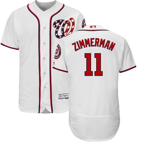 Nationals #11 Ryan Zimmerman White Flexbase Authentic Collection Stitched MLB Jersey