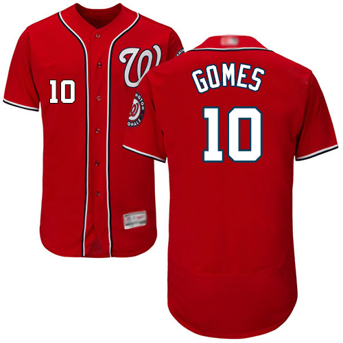 Nationals #10 Yan Gomes Red Flexbase Authentic Collection Stitched MLB Jersey