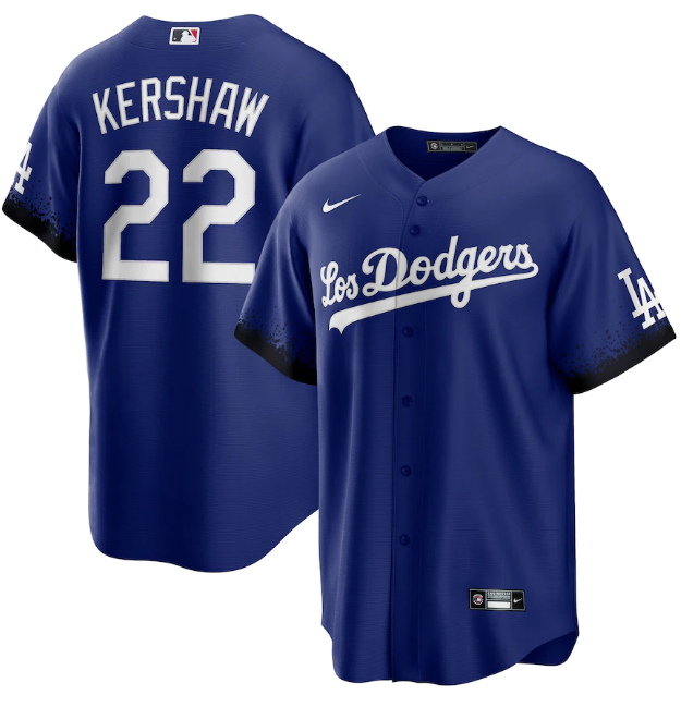 Men's Los Angeles Dodgers #22 Clayton Kershaw 2021 Royal City Connect Cool Base Stitched
