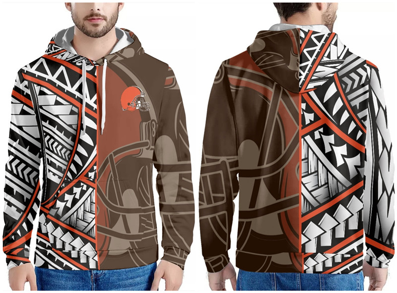 Men's Cleveland Browns Brown/Orange/White Pullover Hoodie Men's Cleveland Browns Brown/Orange/White Pullover Hoodie