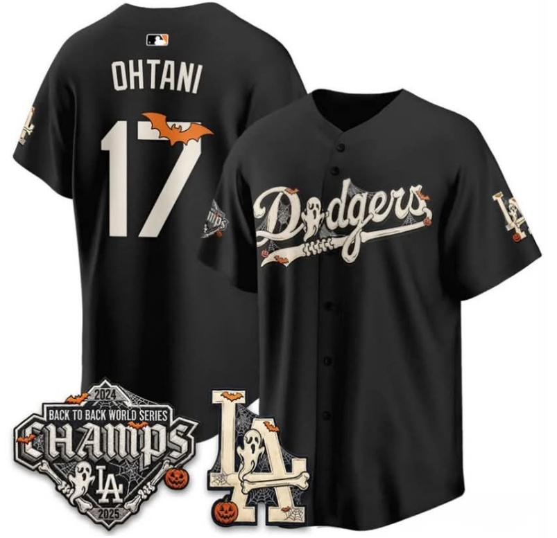 Men's Los Angeles Dodgers ACTIVE PLAYER Custom Black Halloween 2026 All Star Game Stitched Jersey