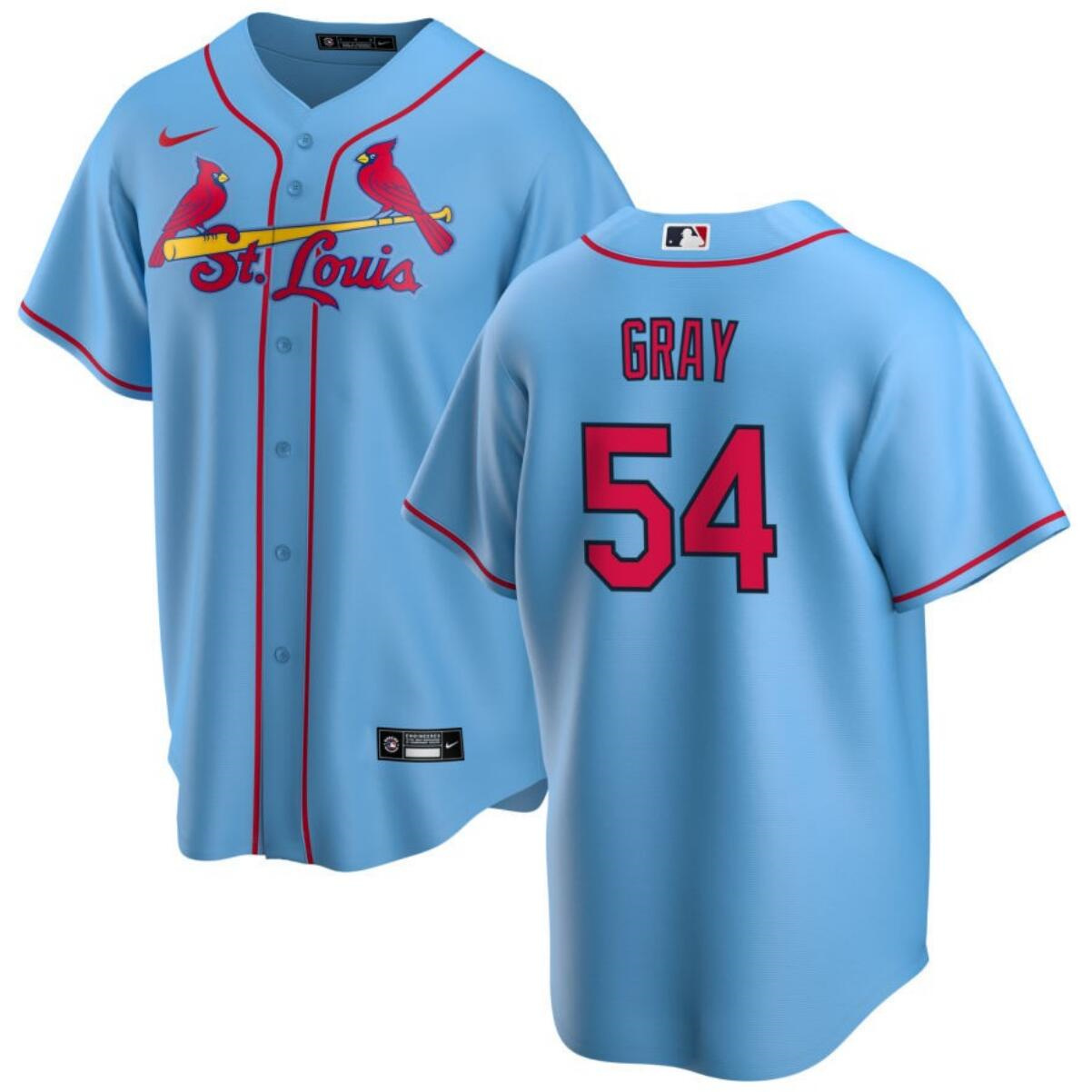 Men's St. Louis Cardinals #54 Sonny Gray Stitched Blue Cool Base Baseball Jersey