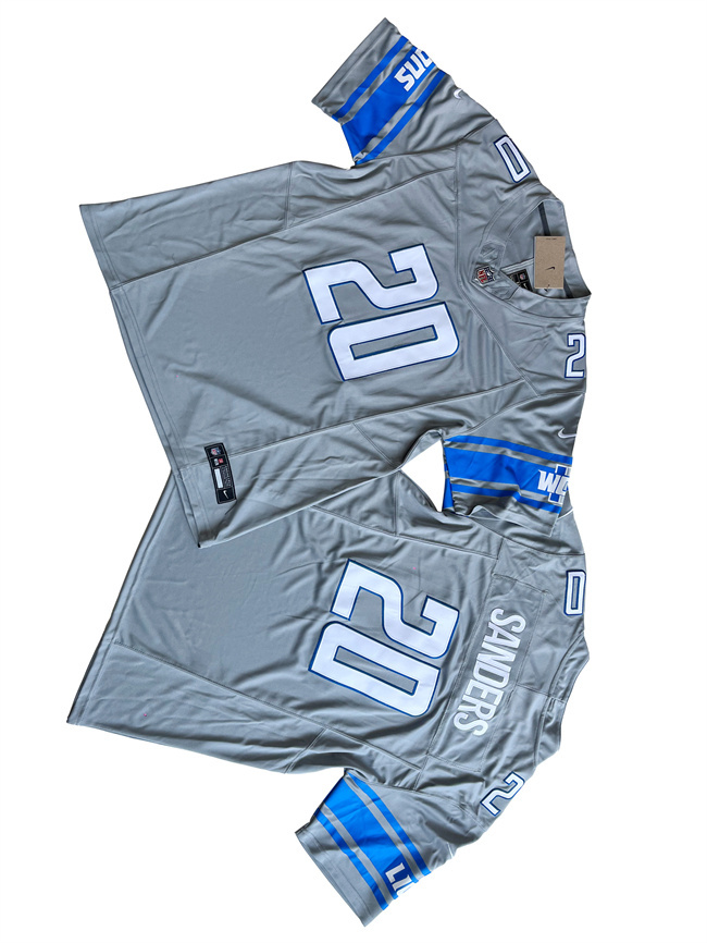 Men's Detroit Lions #20 Barry Sanders Grey 2023 F.U.S.E. Vapor Stitched Untouchable Limited Jersey