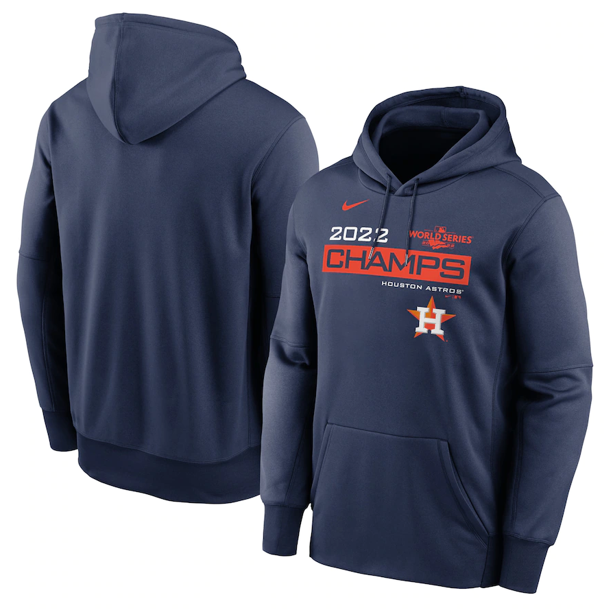 Men's Houston Astros Navy 2022 World Series Champions Celebration Pullover Hoodie