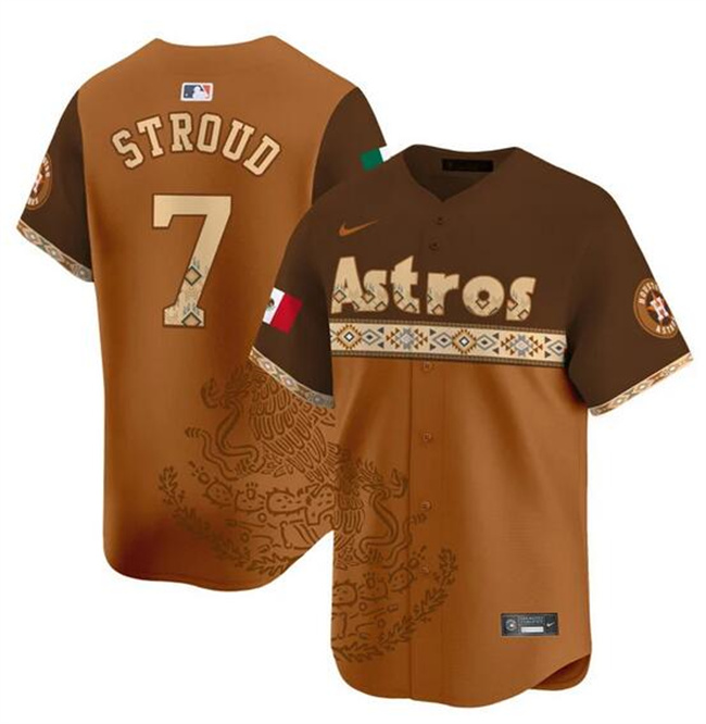 Men's Houston Astros ACTIVE PLAYER Custom Brown Mexico Vapor Baseball Jersey Men's Houston Astros ACTIVE PLAYER Custom Brown Mexico Vapor Baseball Jersey