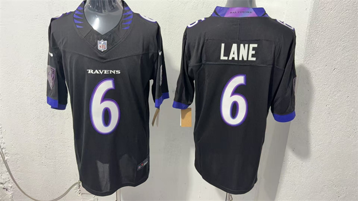 Men's Baltimore Ravens #6 Ja'Kobi Lane Black 2026 F.U.S.E. Vapor Stitched Limited Football Jersey