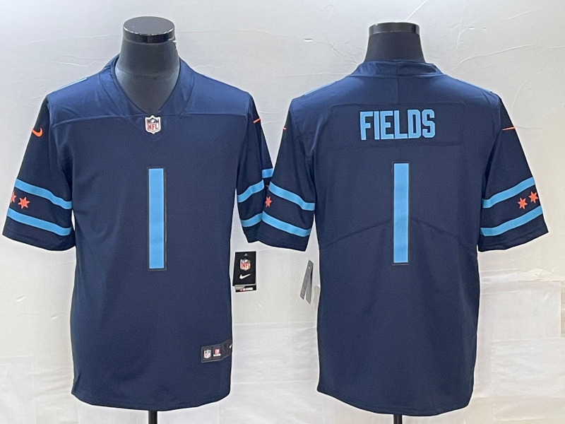 Men's Chicago Bears #1 Justin Fields Navy 2019 City Edition Limited Stitched NFL Jersey Men's Chicago Bears #1 Justin Fields Navy 2019 City Edition Limited Stitched NFL Jersey