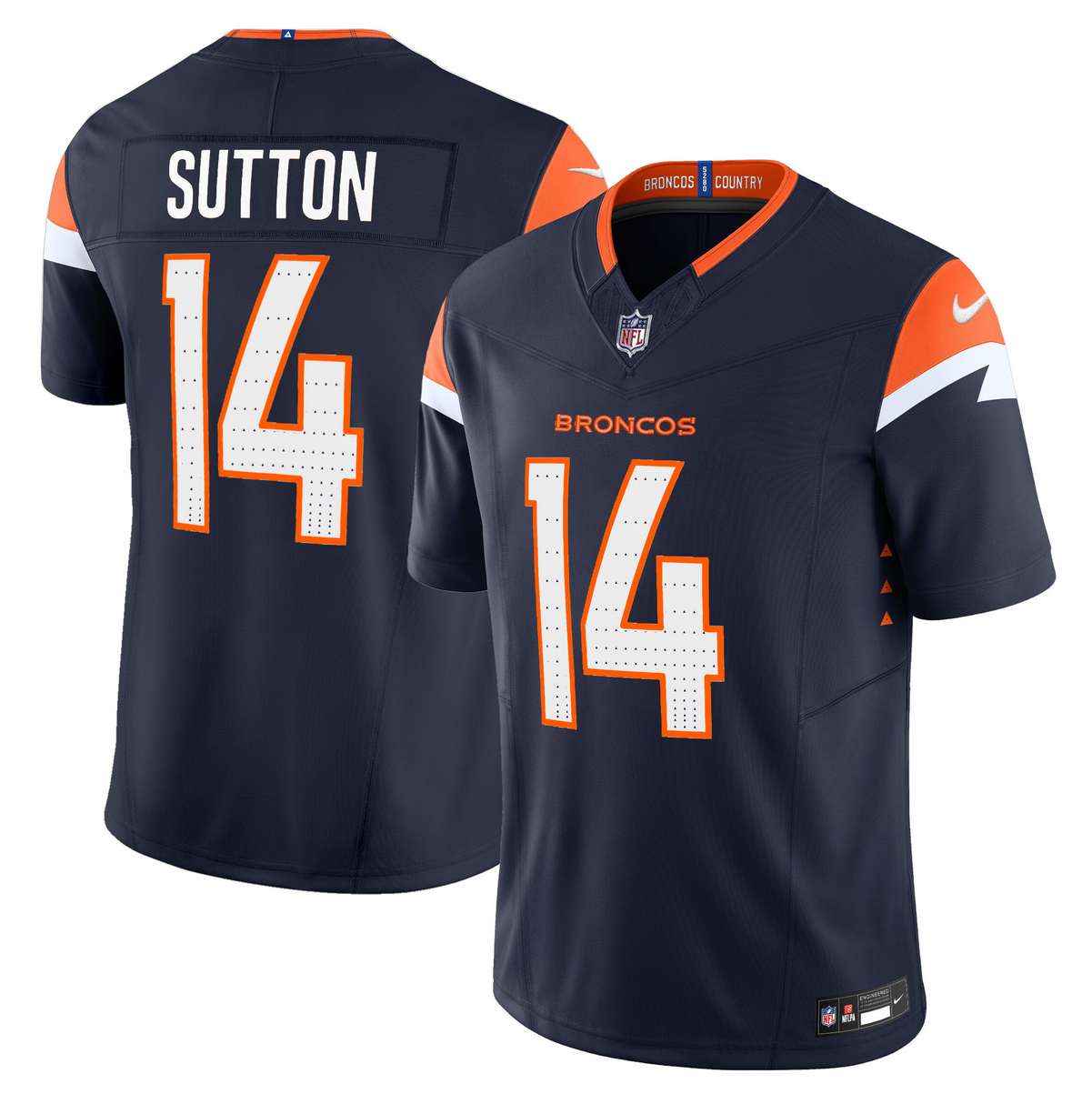 Men's Denver Broncos #14 Courtland Sutton Navy 2024 F.U.S.E. Alternate Vapor Limited Stitched Football Jersey