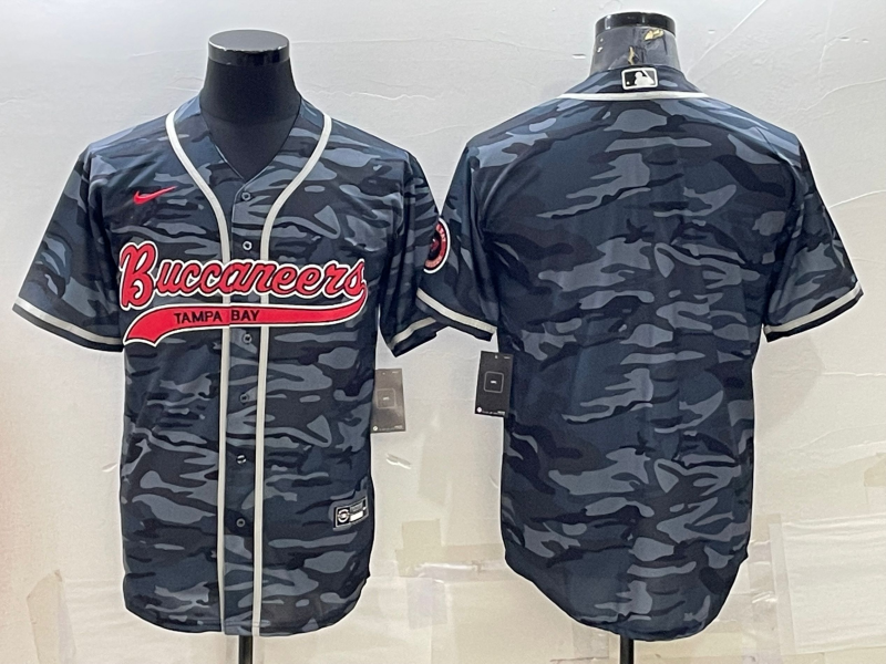 Men's Tampa Bay Buccaneers Blank Grey Camo With Patch Cool Base Stitched Baseball Jersey Men's Tampa Bay Buccaneers Blank Grey Camo With Patch Cool Base Stitched Baseball Jersey