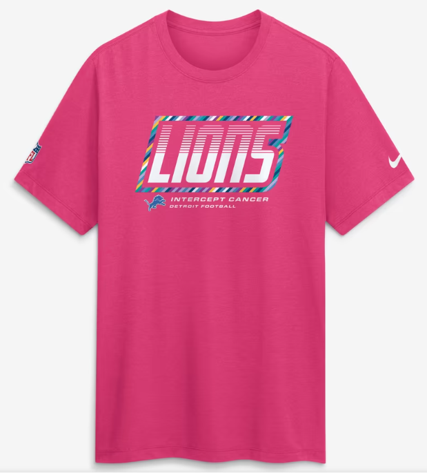 Men's Detroit Lions Pink 2026 Crucial Catch Tri-Blend Dri-FIT T-Shirt