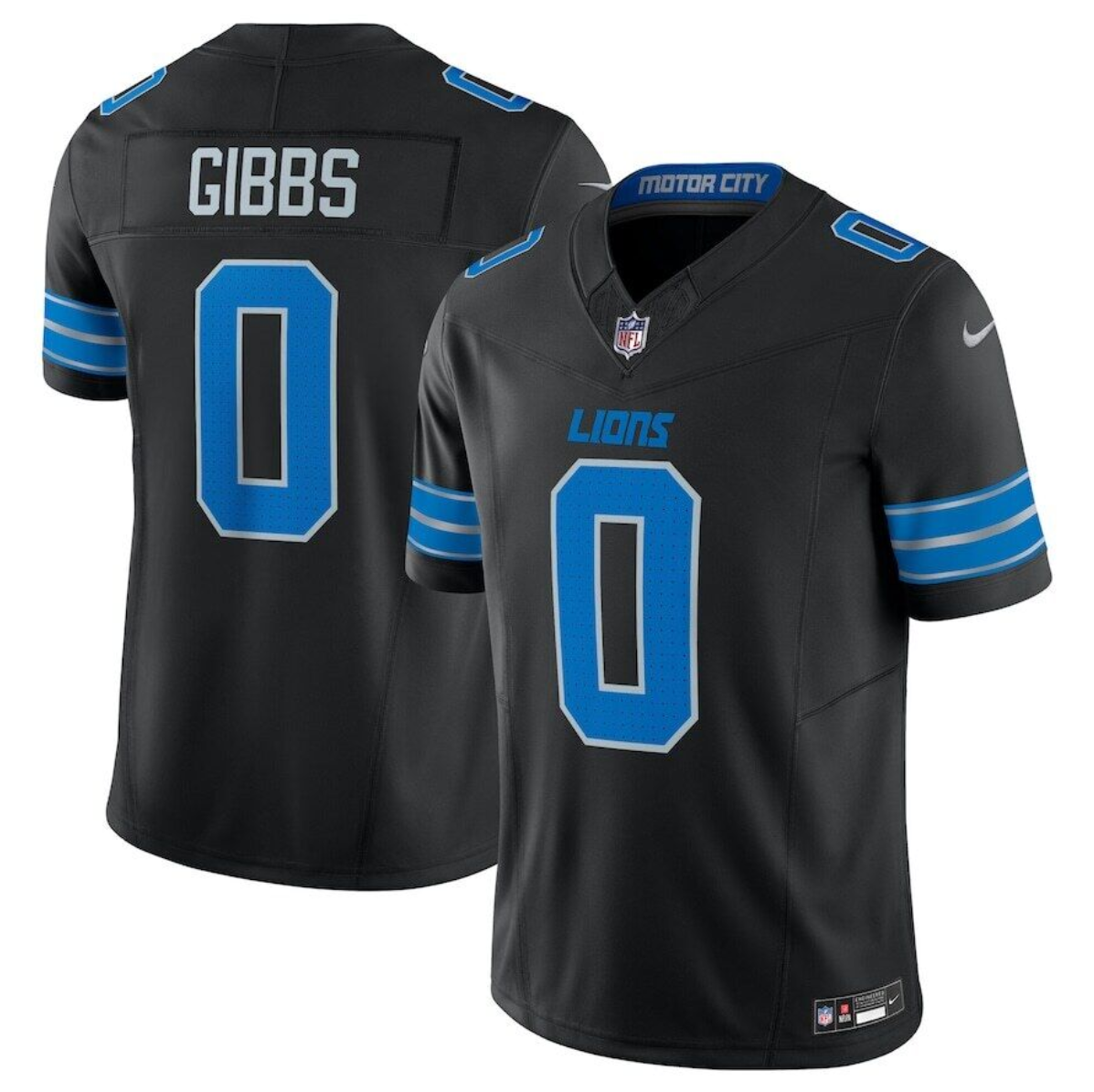 Women's Detroit Lions Custom Black 2025 F.U.S.E. Vapor Limited Stitched Jersey(Run Small)
