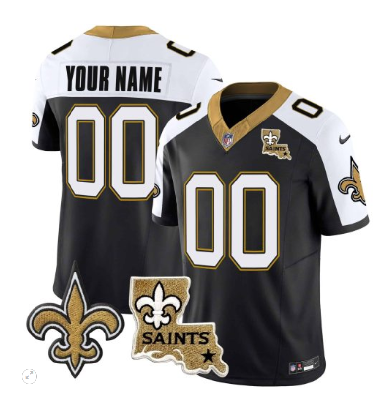 Men's New Orleans Saints Customized Black F.U.S.E. 1987 With Saints Team Logo Patch Vapor Stitched Jersey Men's New Orleans Saints Customized Black F.U.S.E. 1987 With Saints Team Logo Patch Vapor Stitched Jersey