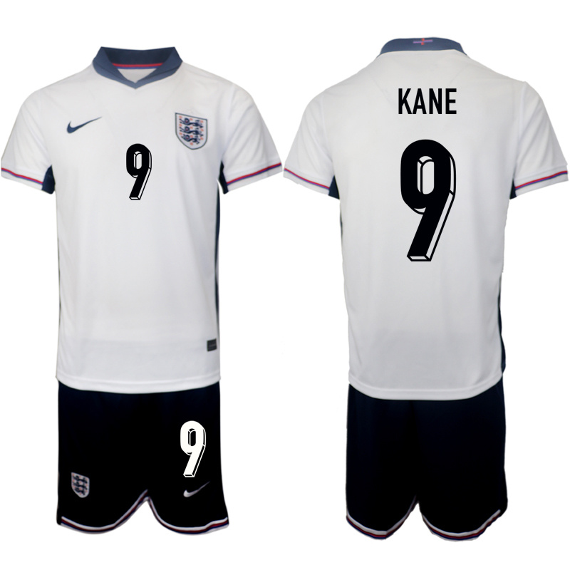 Men's England #9 Harry Kane 2024-25 White Home Soccer Jersey Suit