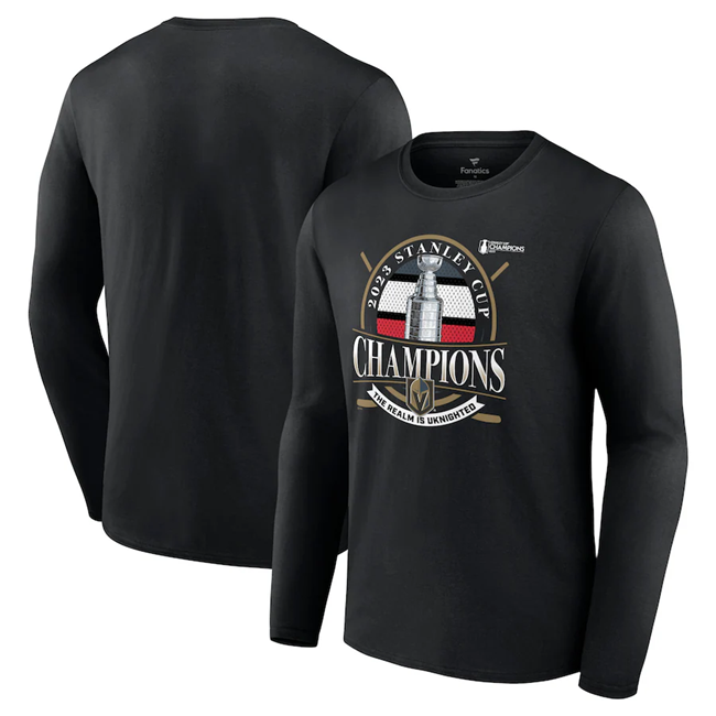 Men's Vegas Golden Knights Black 2023 Stanley Cup Champions Rally Cry Long Sleeve T-Shirt Men's Vegas Golden Knights Black 2023 Stanley Cup Champions Rally Cry Long Sleeve T-Shirt