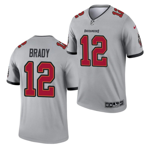 Men's Tampa Bay Buccaneers ACTIVE PLAYER Custom Gray Inverted Legend Stitched Jersey