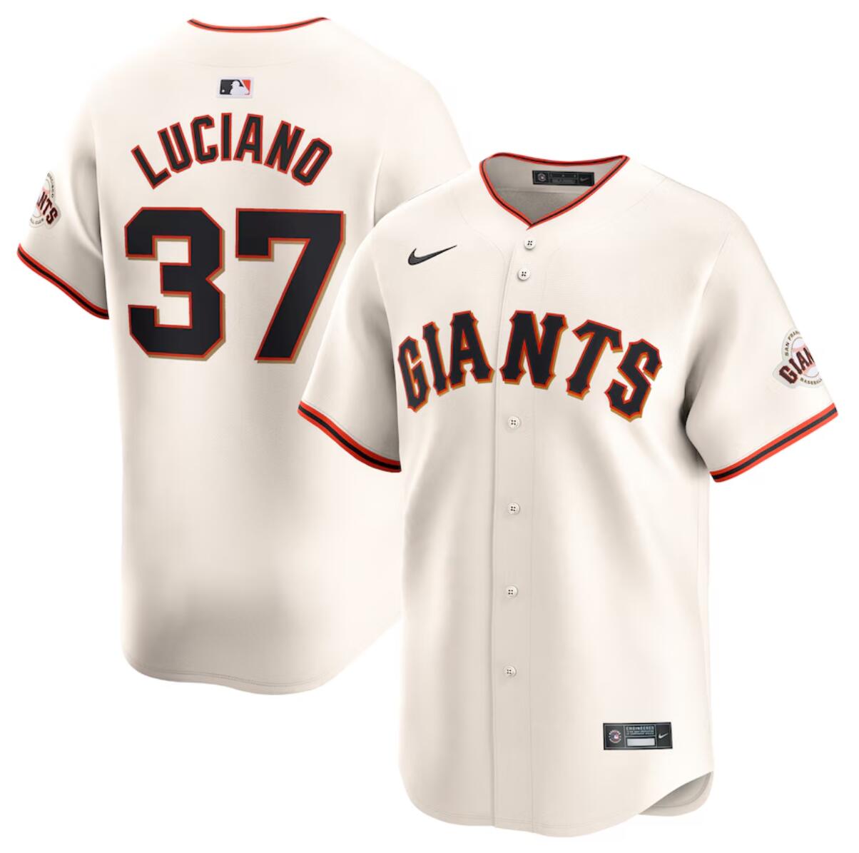 Men's San Francisco Giants #37 Marco Luciano Cream Home Limited Stitched Baseball Jersey