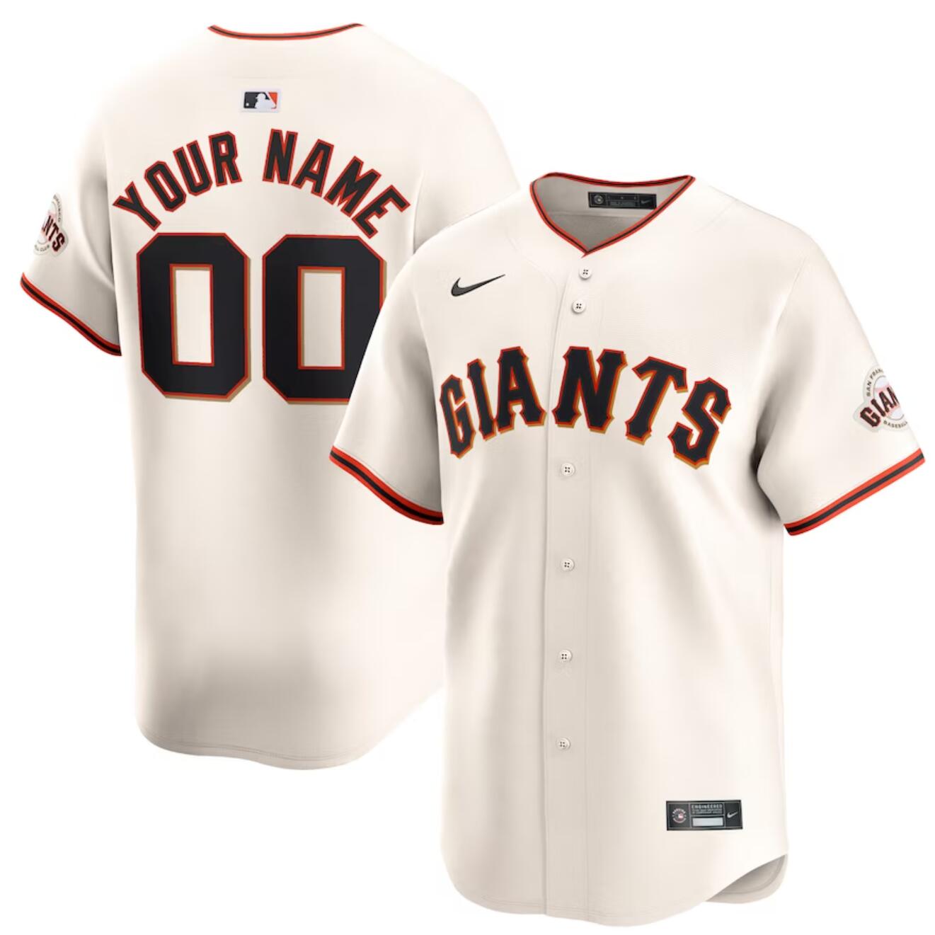 Men's San Francisco Giants Active Player Custom Cream Home Limited Stitched Baseball Jersey