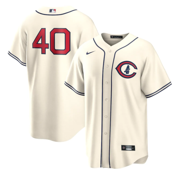 Men's Chicago Cubs #40 Willson Contreras 2022 Cream Field Of Dreams Cool Base Stitched Baseball Jersey
