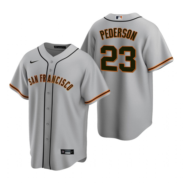 Men's San Francisco Giants #23 Joc Pederson Grey Cool Base Stitched Jersey