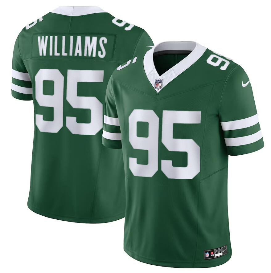 Men's New York Jets #95 Garrett Wilson Green 2024 F.U.S.E. Vapor Limited Stitched Jersey