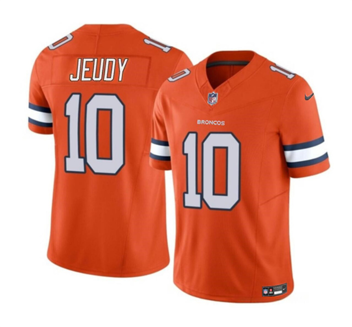 Men's Denver Broncos #10 Jerry Jeudy Orange 2023 F.U.S.E. Vapor Untouchable Stitched Jersey Men's Denver Broncos #10 Jerry Jeudy Orange 2023 F.U.S.E. Vapor Untouchable Stitched Jersey